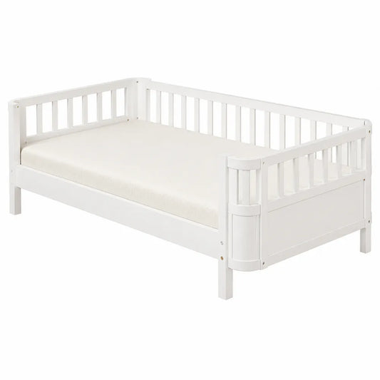 Letto per Bambini in Legno Bianco con Materasso