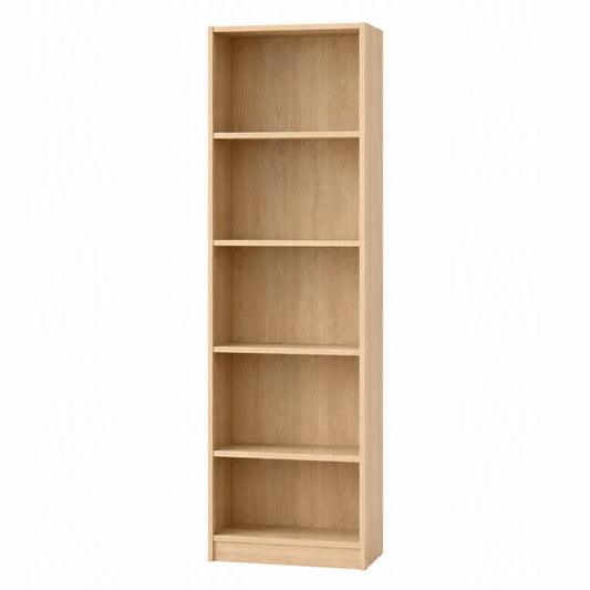 Libreria in legno con 5 ripiani regolabili, quercia chiara, 200x60x30 cm
